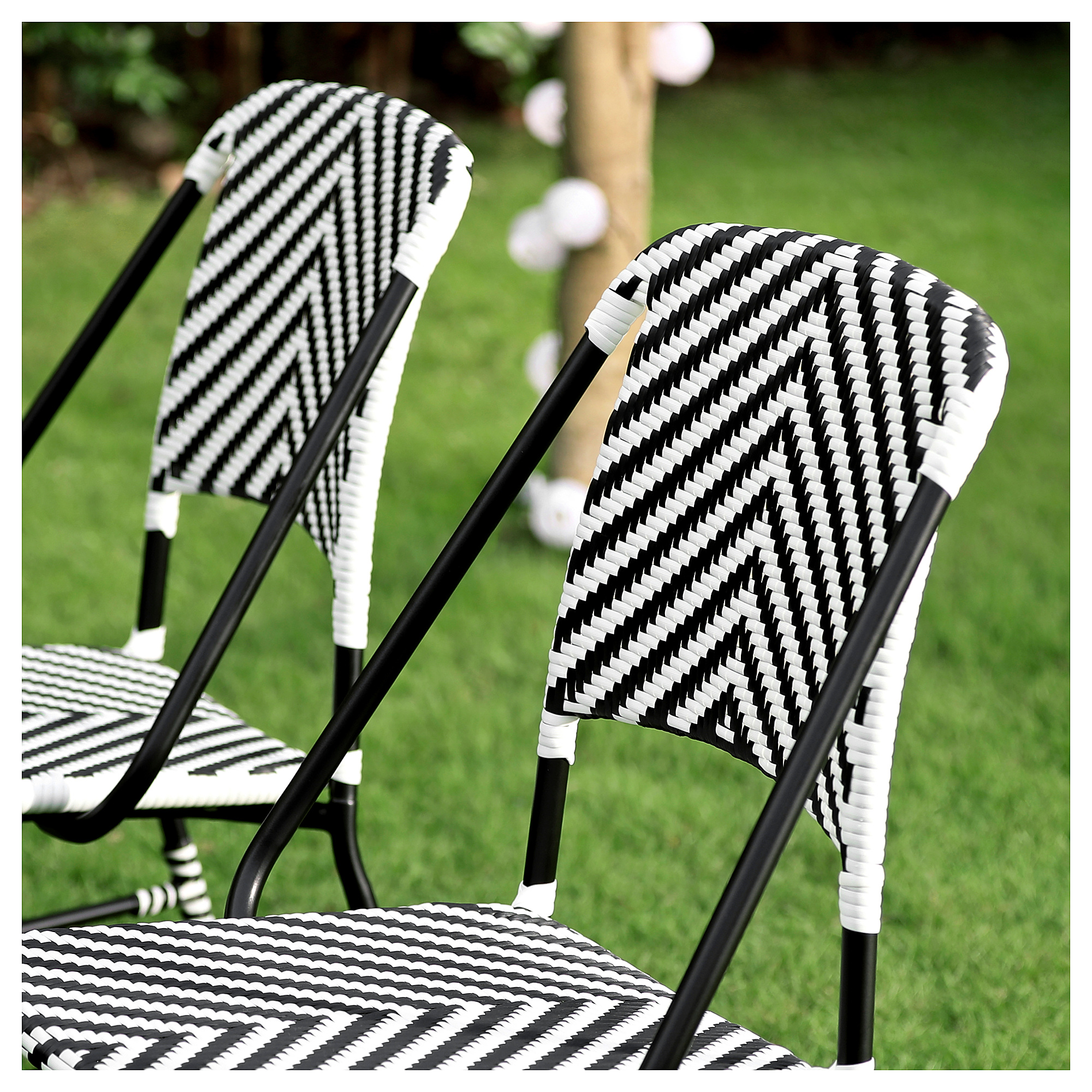 VASSHOLMEN chair, in/outdoor, black/white IKEA Hong Kong and Macau