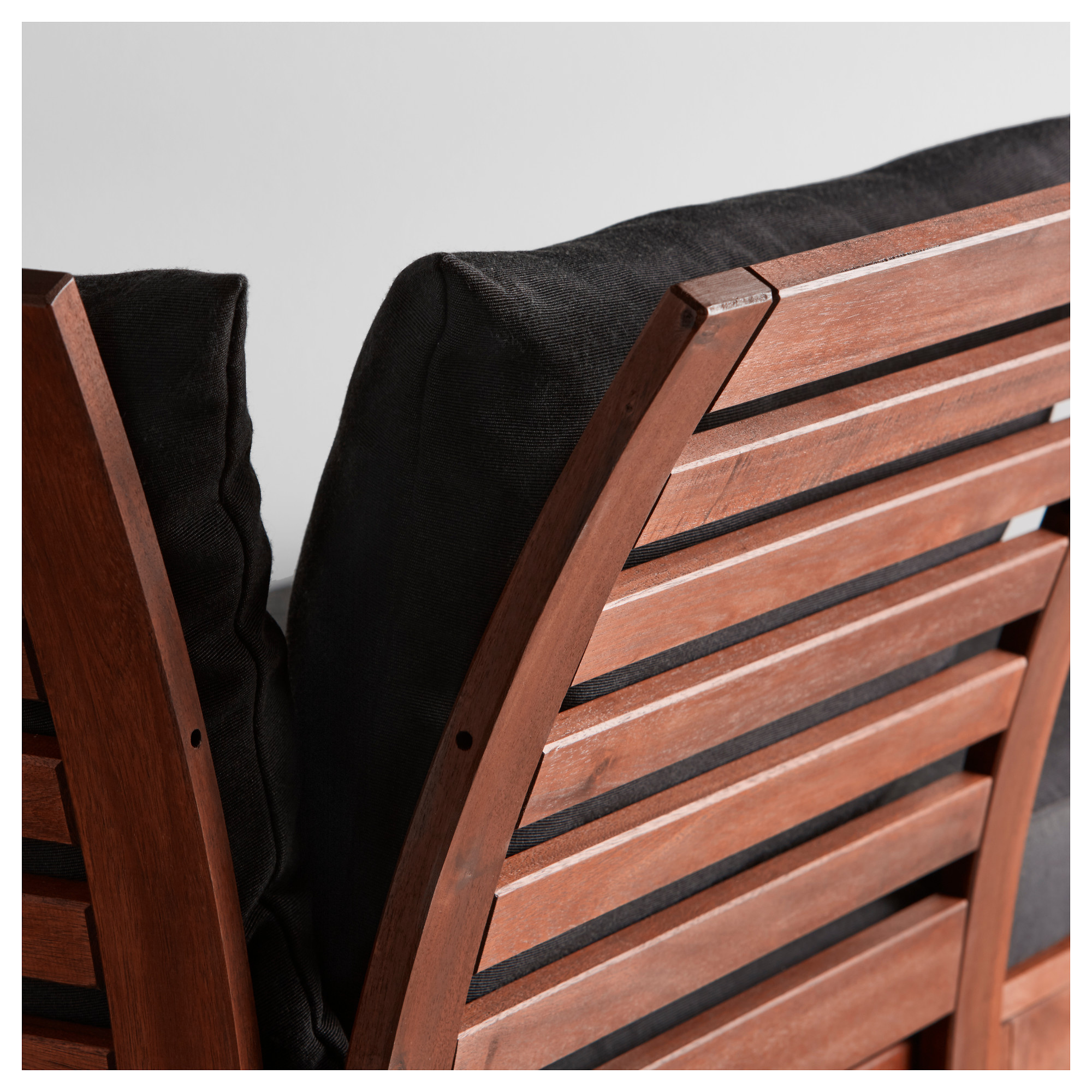 ÄPPLARÖ 4seat modular sofa, outdoor, with footstool brown stained