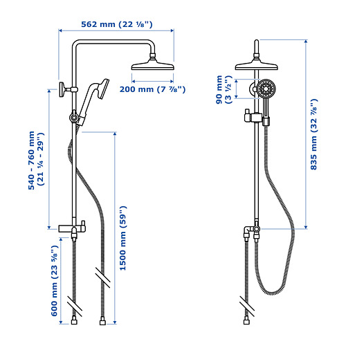 VOXNAN head/handshower kit with diverter