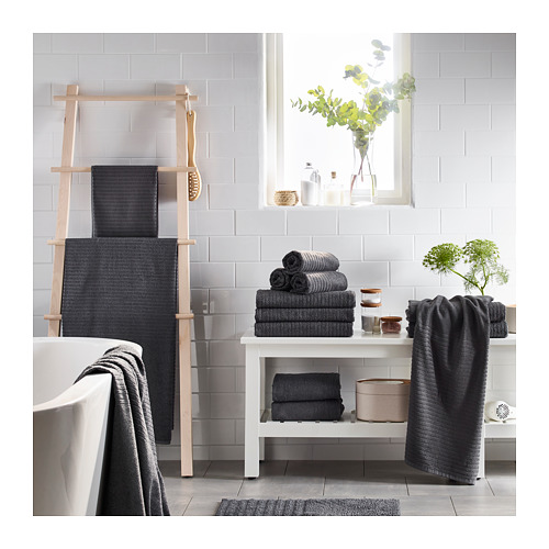 HIMLEÅN hand towel, dark blue/mélange, 40x70 cm - IKEA Sweden