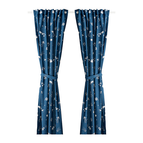 AFTONSPARV curtains with tie-backs, 1 pair