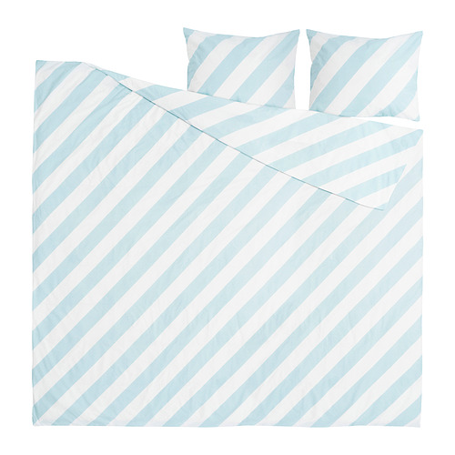 SLÖJSILJA duvet cover and 2 pillowcases