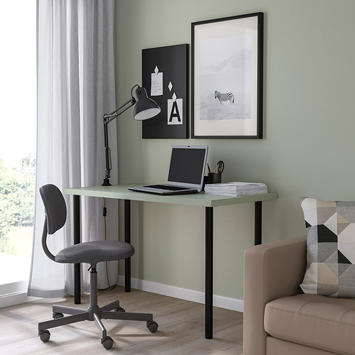 LAGKAPTEN/ADILS desk, 120x60x73 cm, light green/black
