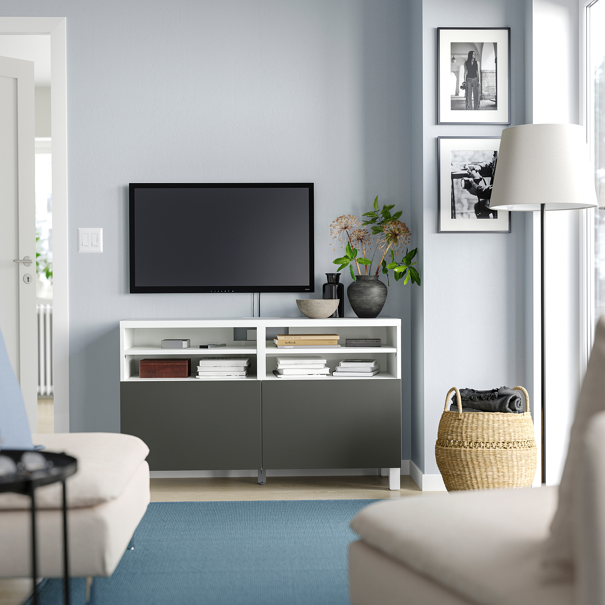 BESTÅ TV bench with doors