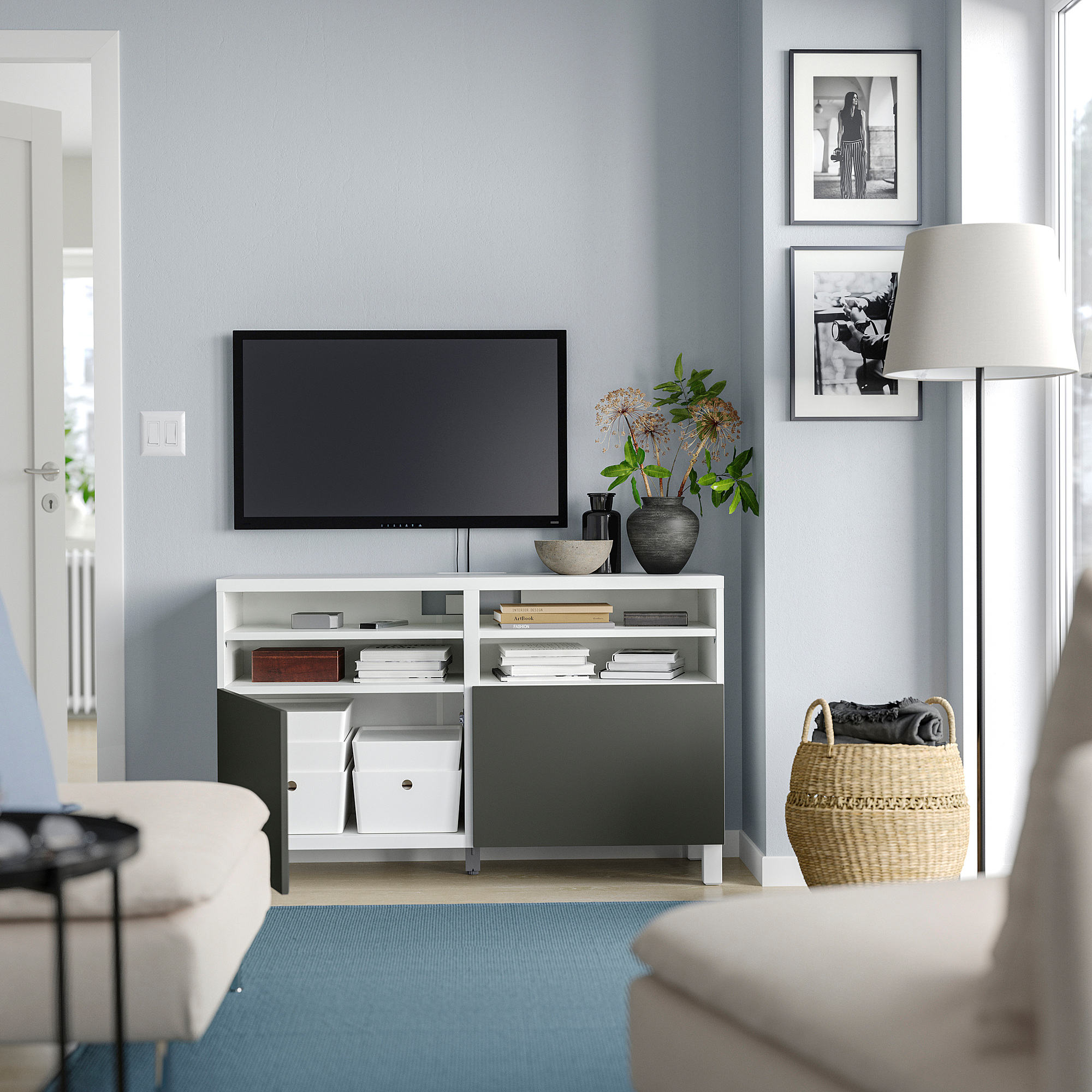 BESTÅ TV bench with doors