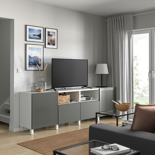 BESTÅ TV bench with doors and drawers