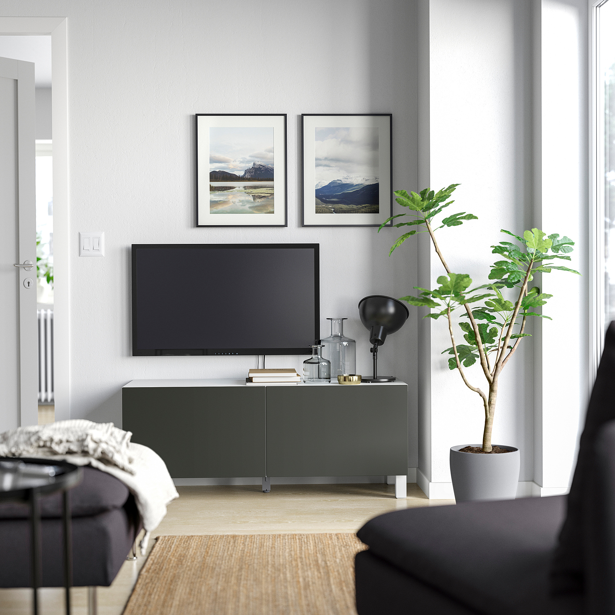 BESTÅ TV bench with doors