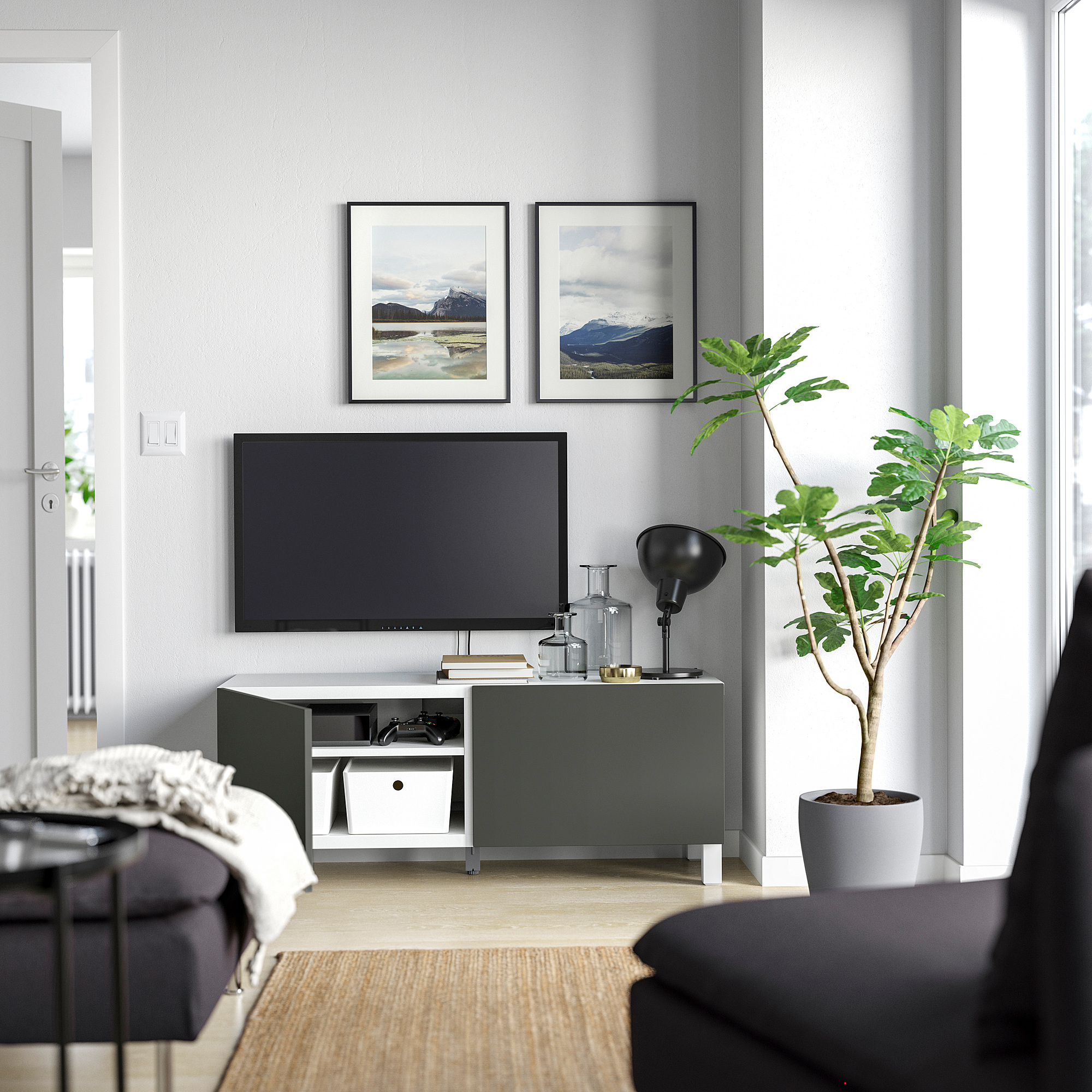 BESTÅ TV bench with doors
