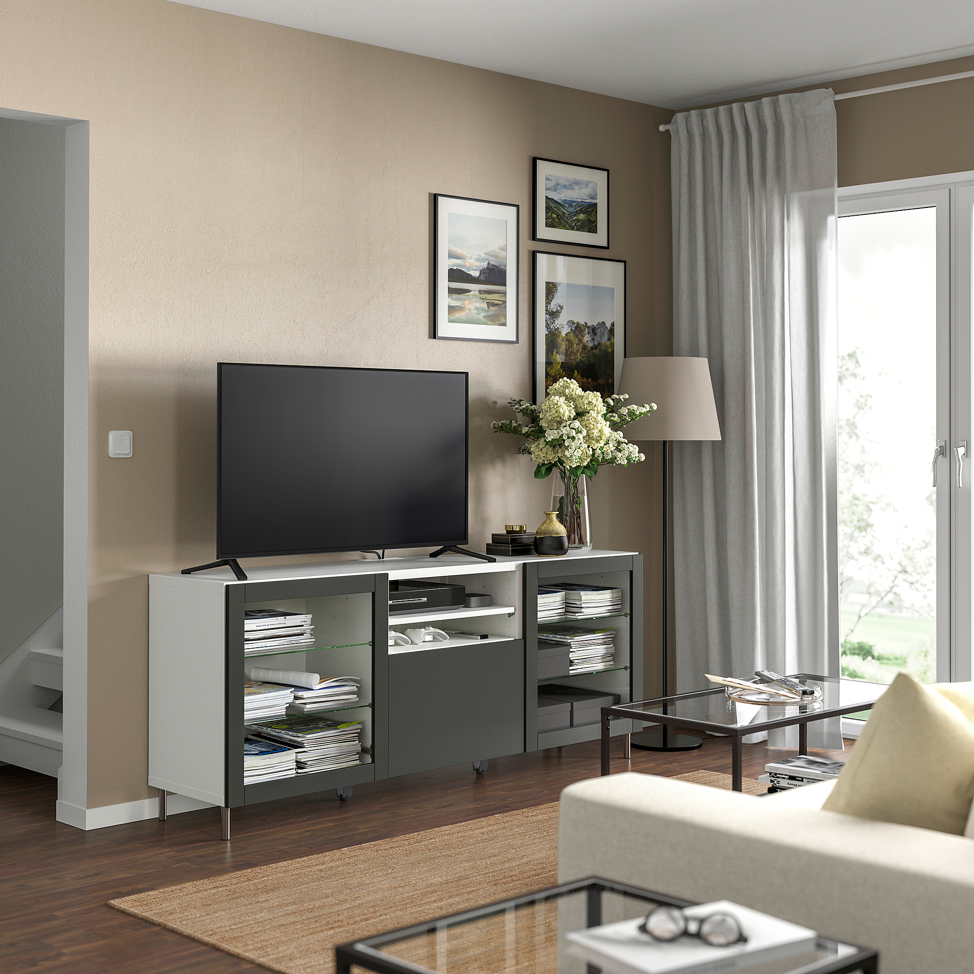BESTÅ TV bench with drawers