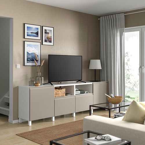 BESTÅ TV bench with doors and drawers