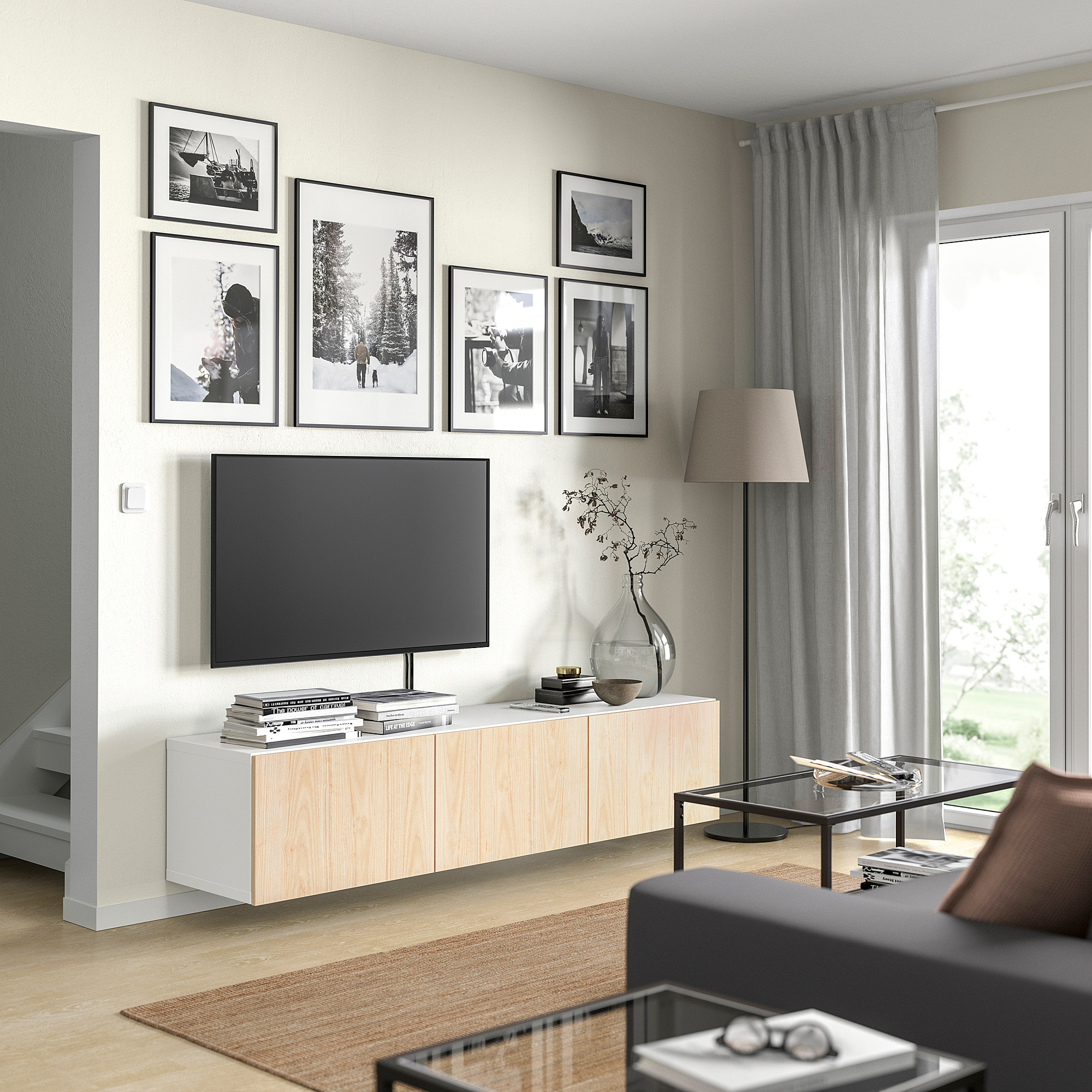 BESTÅ TV bench with doors