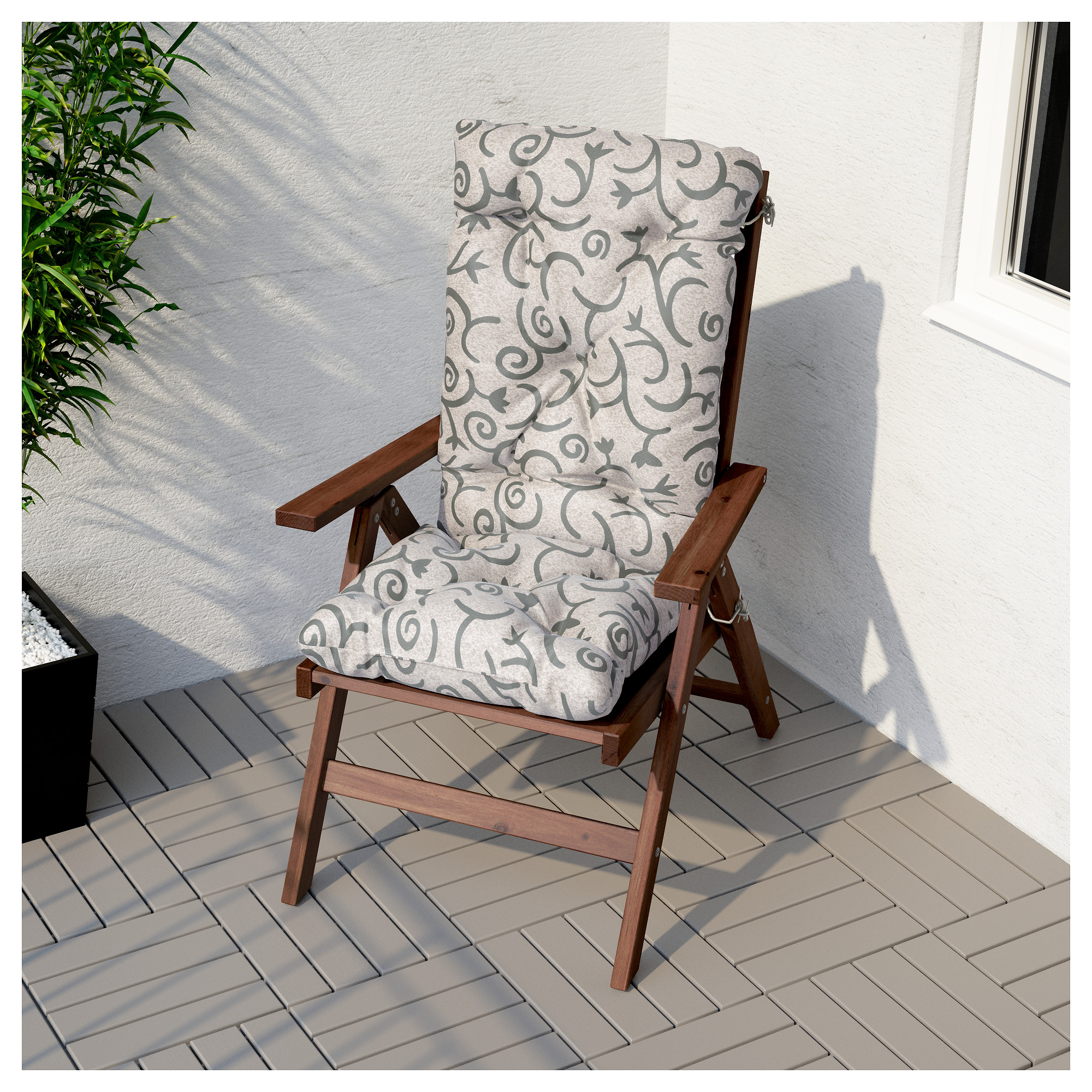 ÄPPLARÖ reclining chair, outdoor, foldable brown stained IKEA Hong