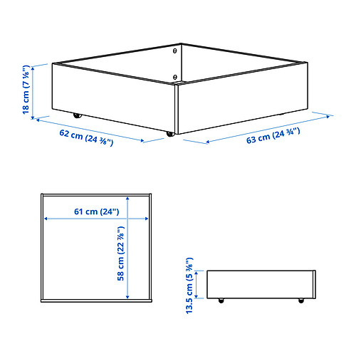 BRUKSVARA bed storage box