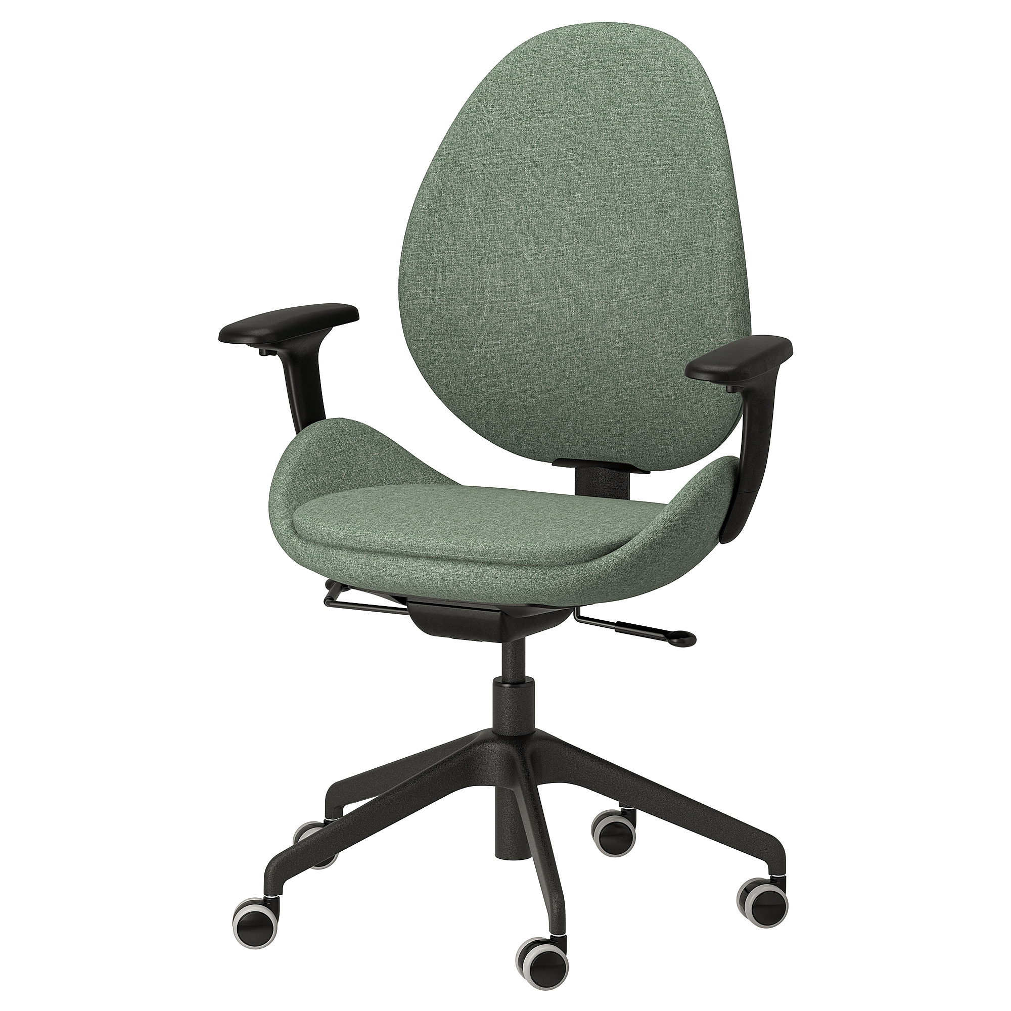 HATTEFJÄLL - 辦公椅連扶手, Gunnared 綠色/黑色| IKEA 香港及澳門