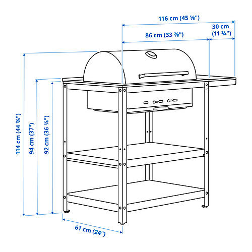 GRILLSKÄR 燒烤炭爐連延伸檯面