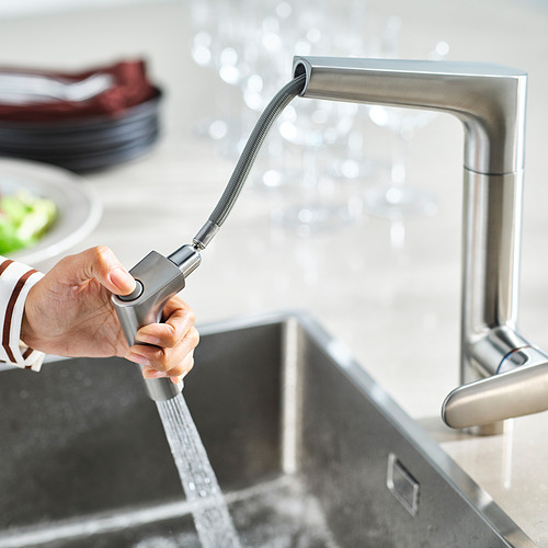 MAJSJÖN 廚房拉出式水龍頭附花灑模式