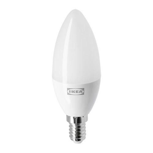 TRÅDFRI LED bulb E14 470 lumen, wireless dimmable white spectrum/chandelier opal white, warm white