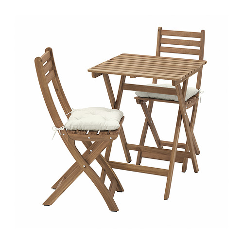 ASKHOLMEN table+2 folding chairs, outdoor