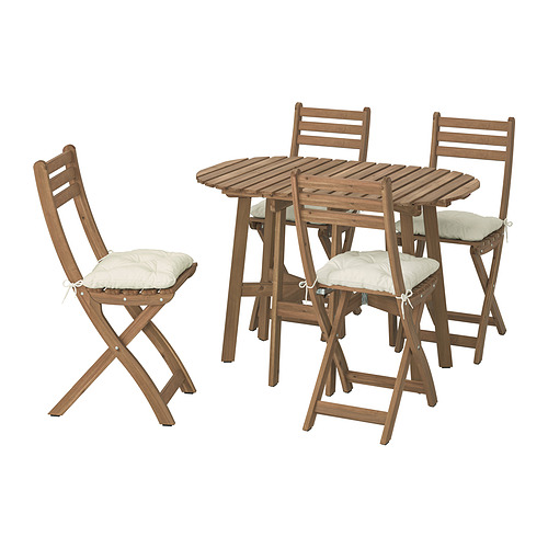ASKHOLMEN gateleg table+4 chairs, outdoor