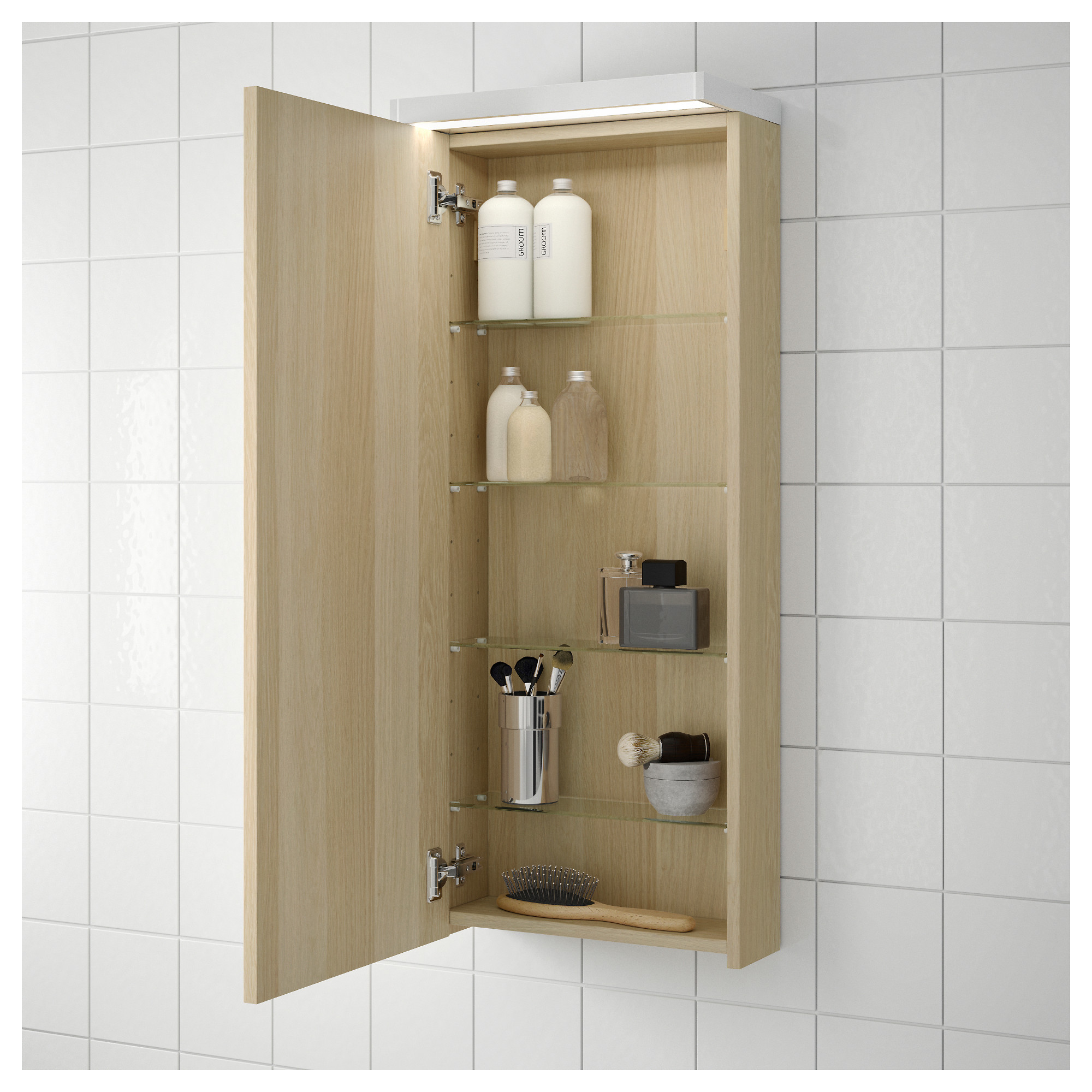Godmorgon Wall Cabinet With 1 Door White Stained Oak Effect