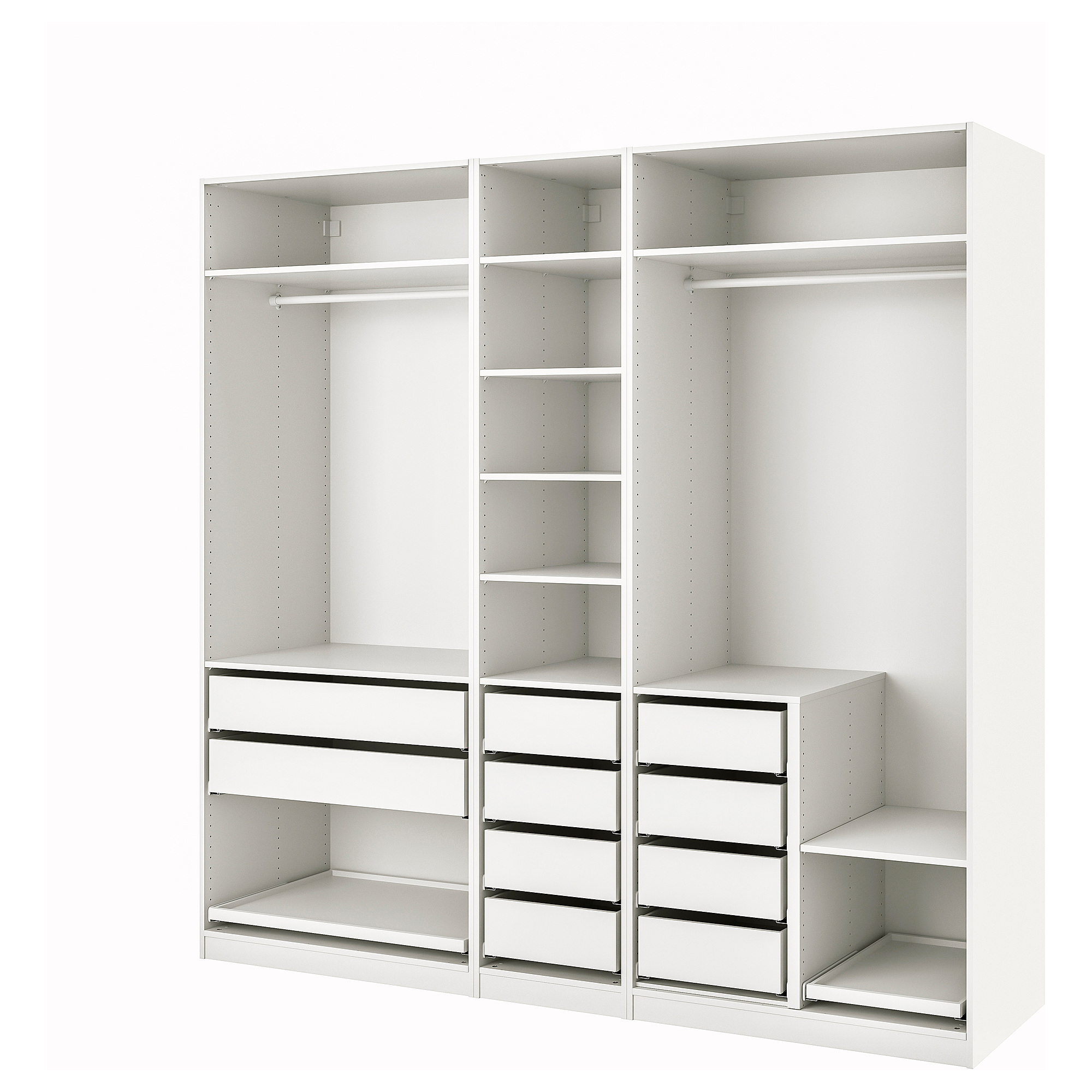 PAX - wardrobe combination, white, 250x58x236 cm | IKEA Hong Kong