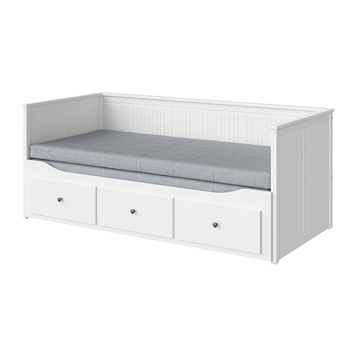 HEMNES day-bed w 3 drawers/2 mattresses