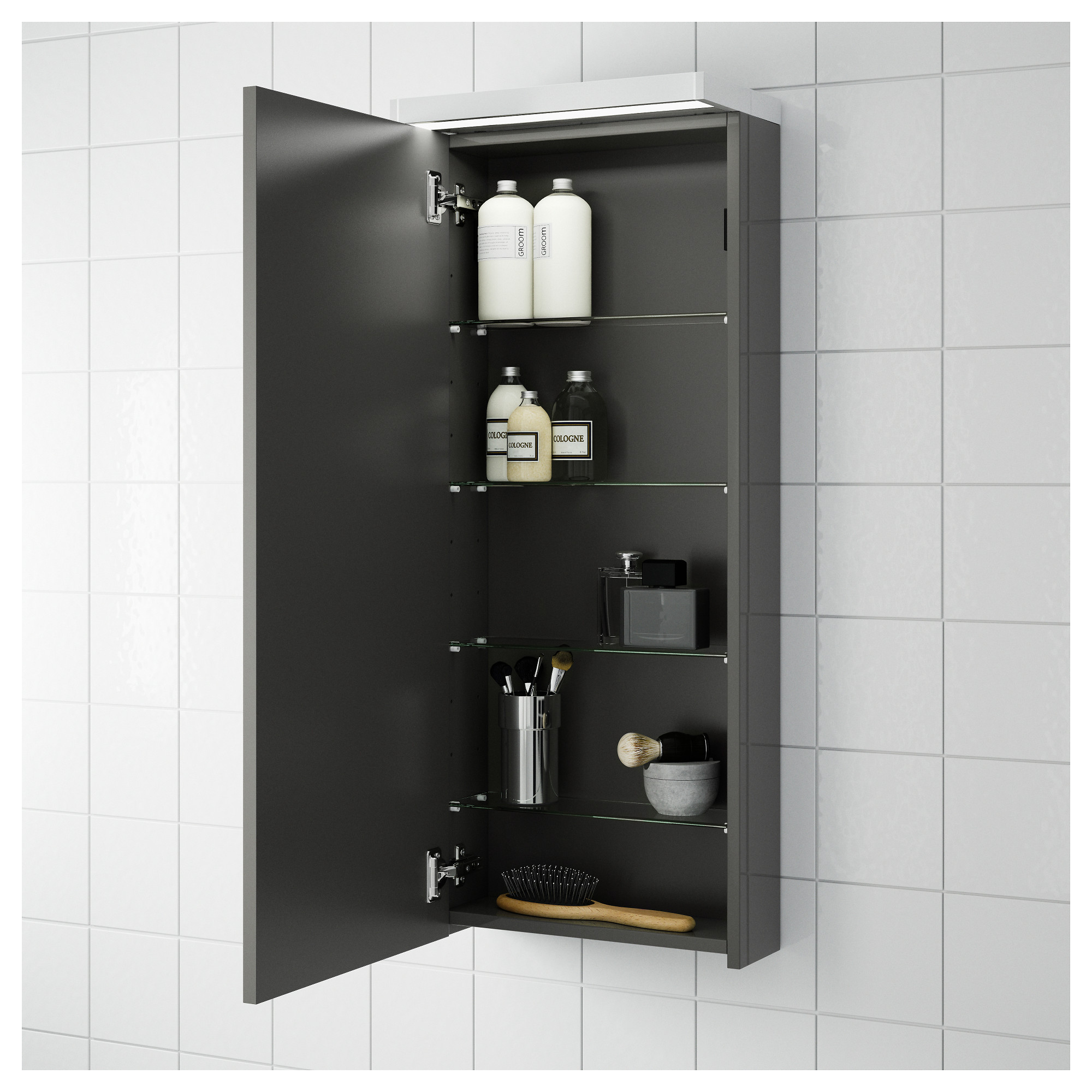 Godmorgon Wall Cabinet With 1 Door High Gloss Grey Ikea Hong Kong