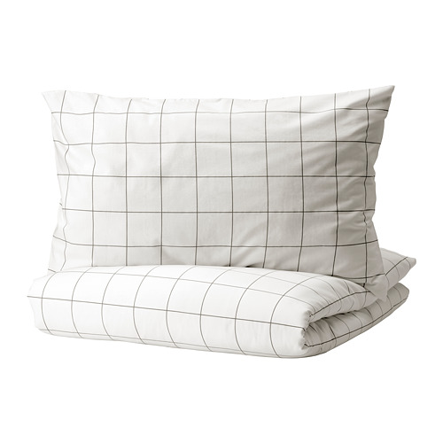 VITKLÖVER duvet cover and pillowcase