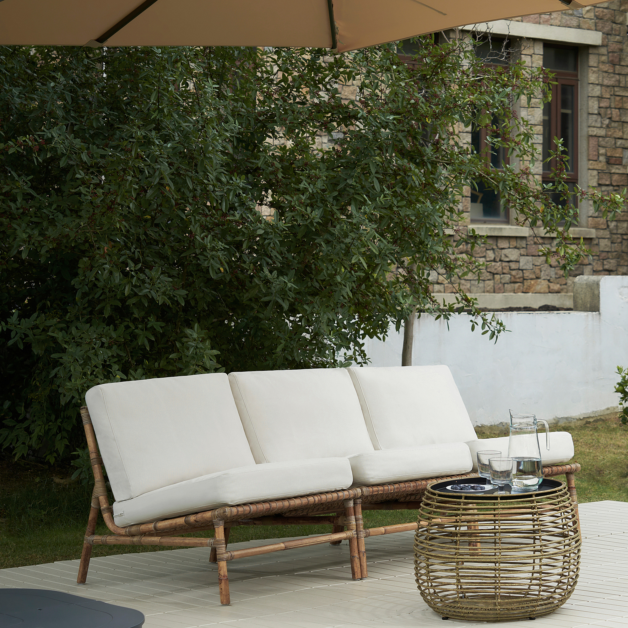 TVARÖ/FRÖSÖN 3-seat modular sofa, outdoor