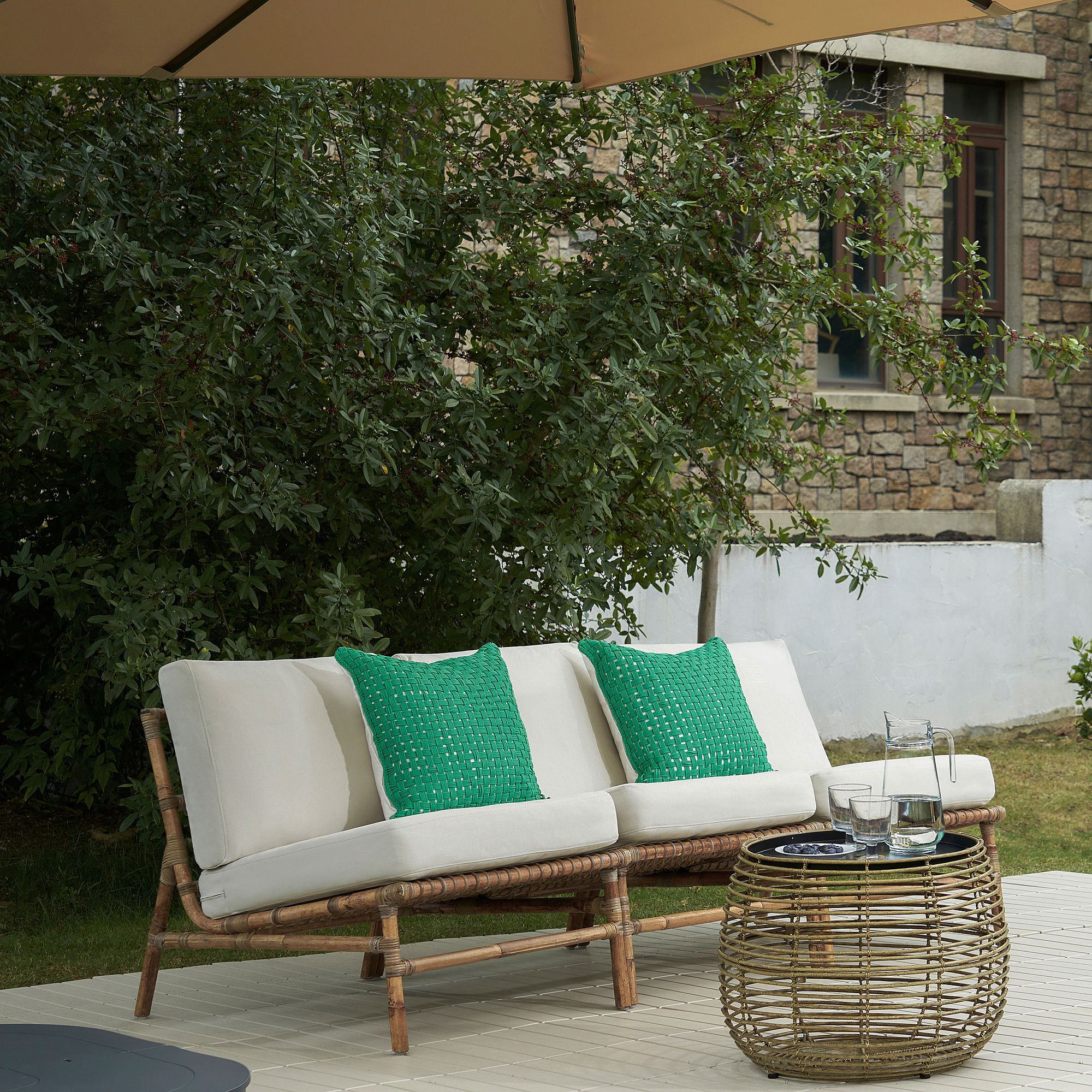 TVARÖ/FRÖSÖN 3-seat modular sofa, outdoor