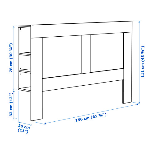 BRIMNES headboard with storage compartment