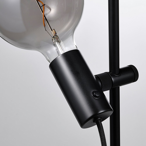 HÅRSLINGA/MOLNART floor lamp with light bulb