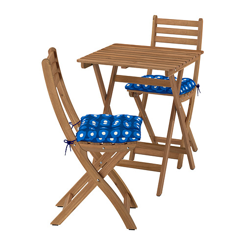 ASKHOLMEN table+2 folding chairs, outdoor