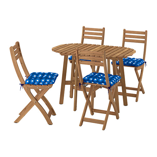 ASKHOLMEN gateleg table+4 chairs, outdoor