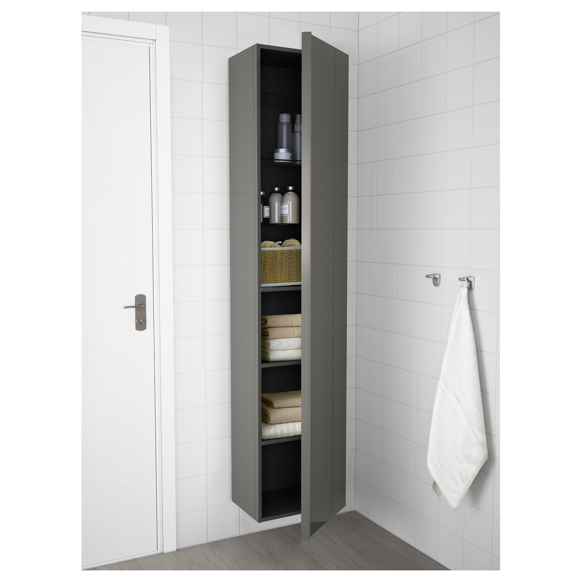 Godmorgon High Cabinet High Gloss Grey Ikea Hong Kong