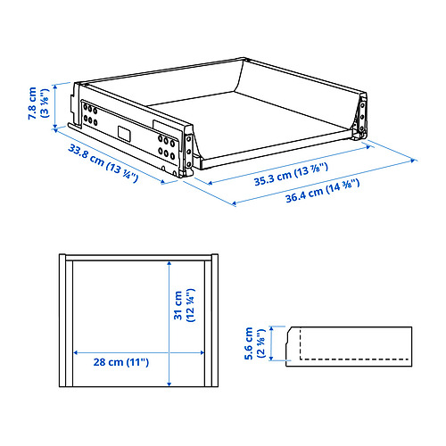 MAXIMERA drawer, low