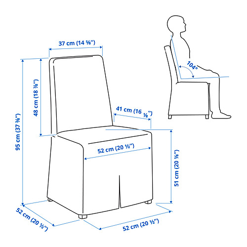 BERGMUND chair with long cover