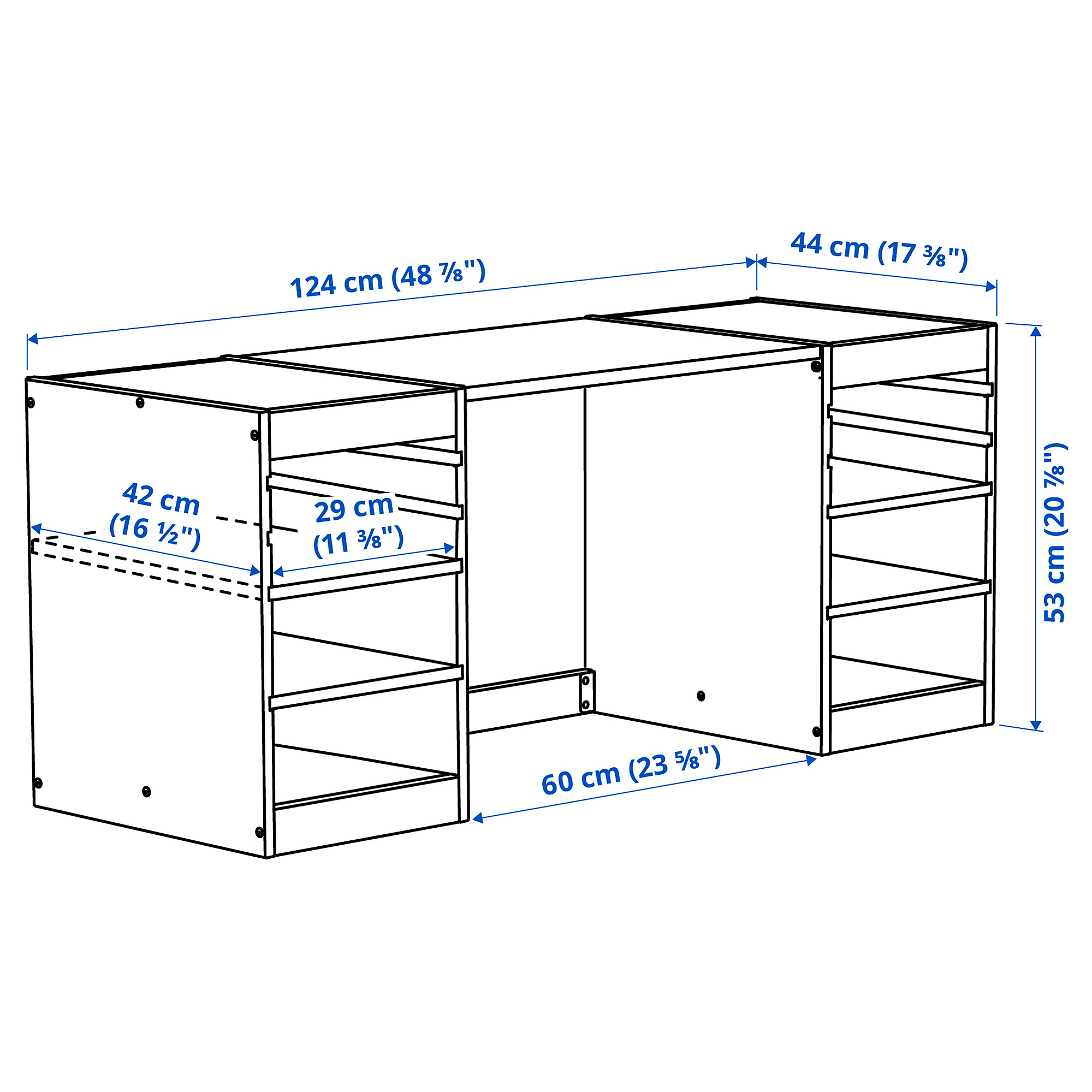 TROFAST desk with shelves