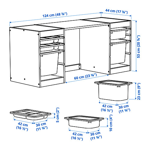 TROFAST 書檯連貯物盒/托盤