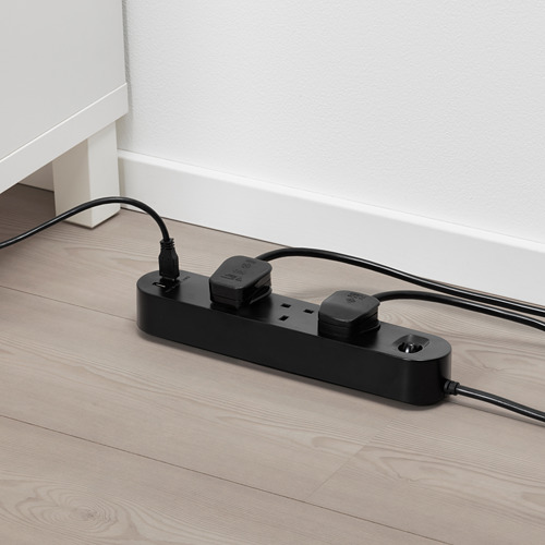 KOPPLA 3-way socket with 2 USB ports
