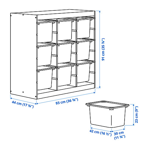 TROFAST storage combination with boxes