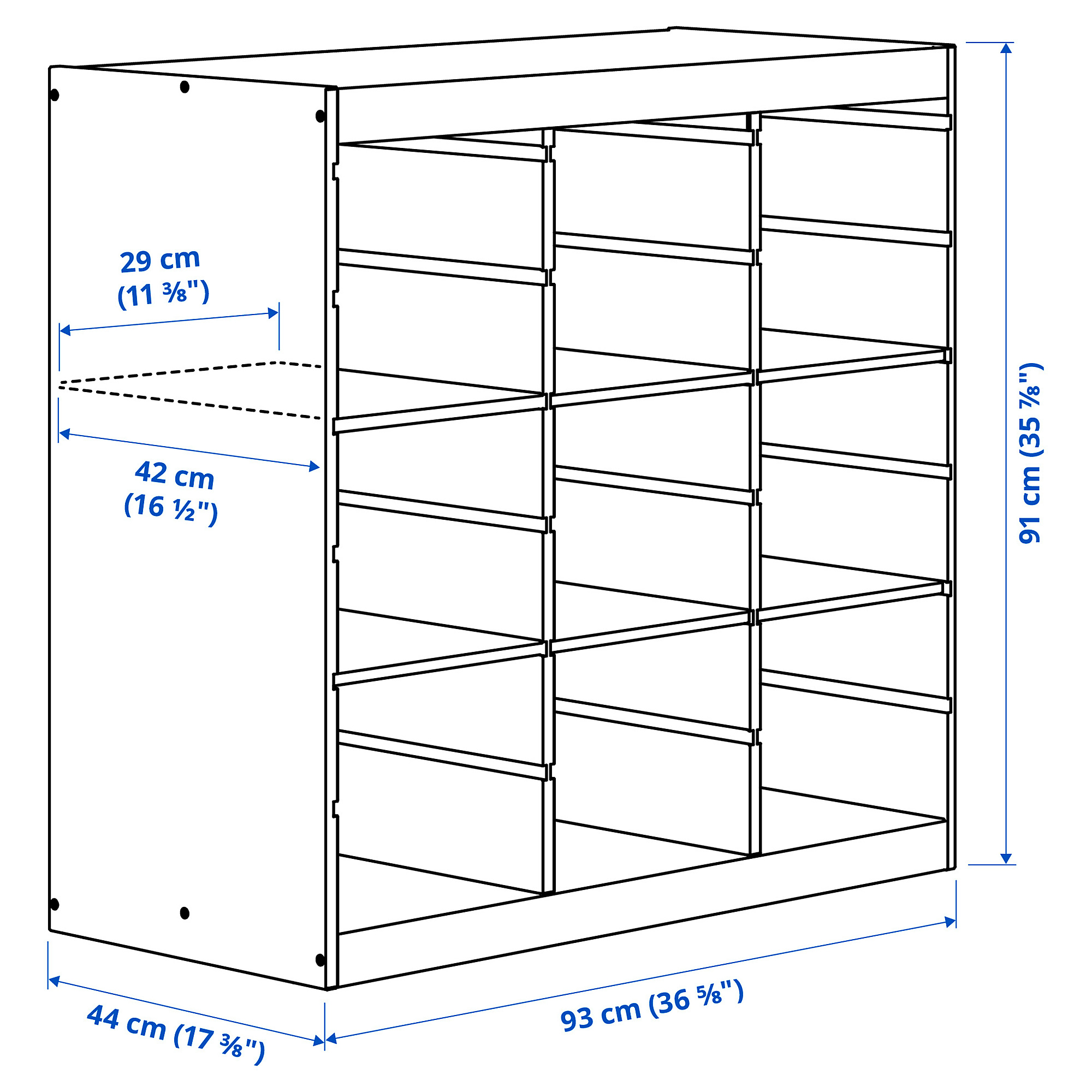 TROFAST storage combination with shelves