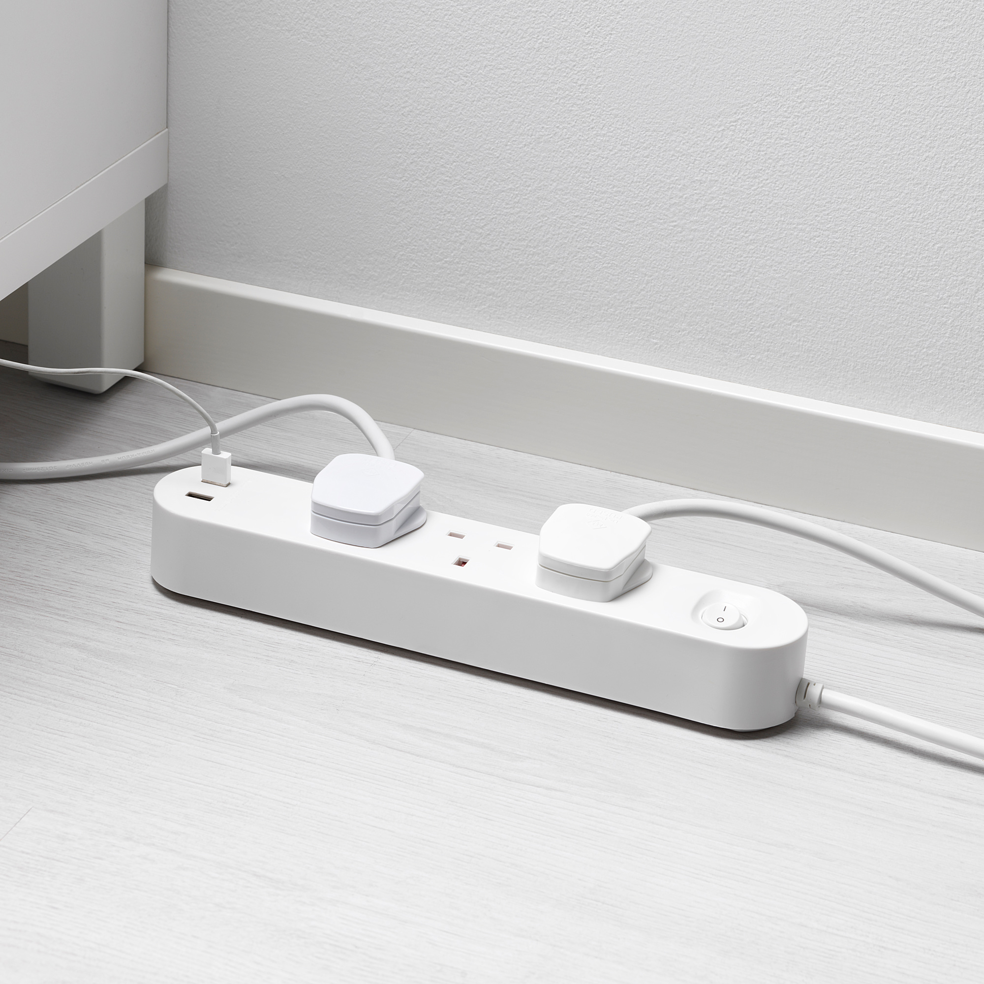 KOPPLA 3-way socket with 2 USB ports