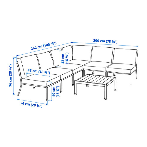 SEGERÖN 5-seat conversation set, outdoor