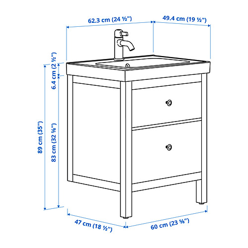 ORRSJÖN/HEMNES 洗手盆櫃連抽屜/洗手盆/水龍頭