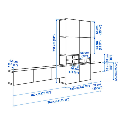 BESTÅ media storage combination