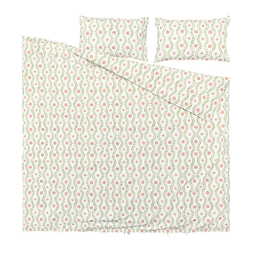 FYRISVIDE duvet cover and 2 pillowcases
