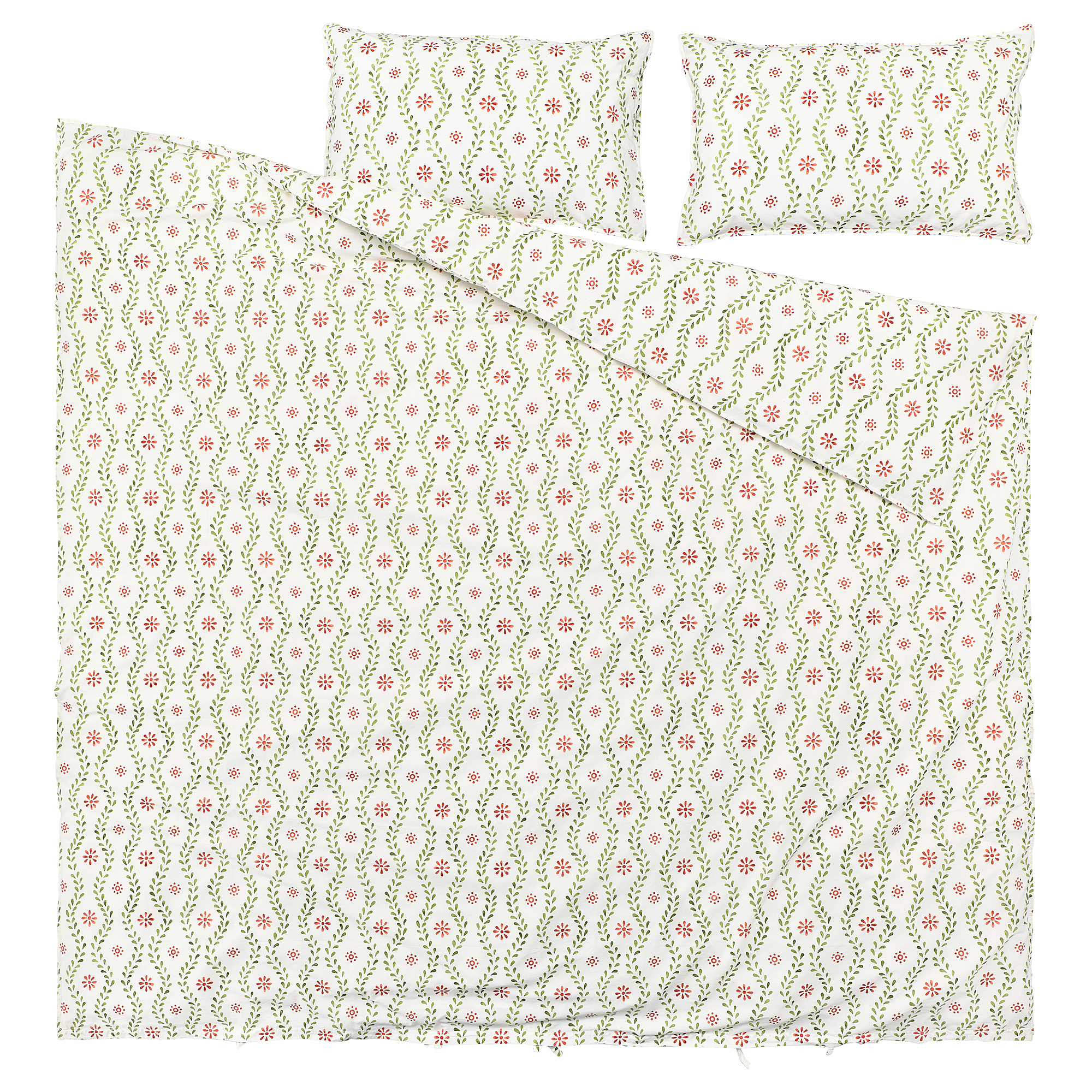 FYRISVIDE duvet cover and 2 pillowcases