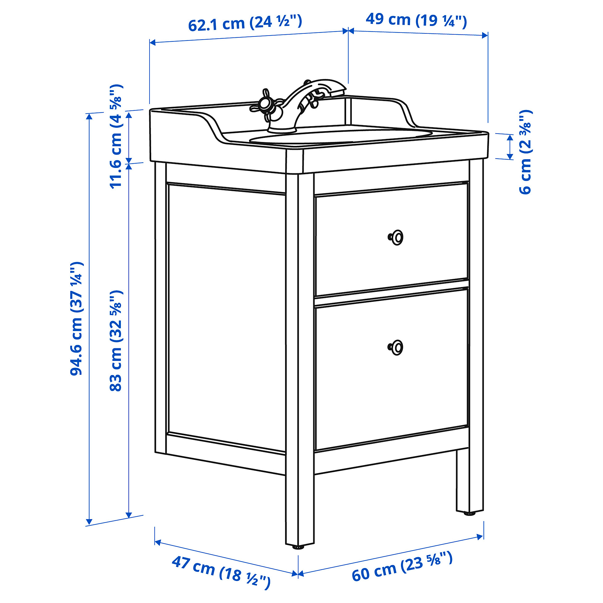RUTSJÖN/HEMNES wash-stnd w drawers/wash-basin/tap