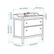 RUTSJÖN/HEMNES wash-stnd w drawers/wash-basin/tap
